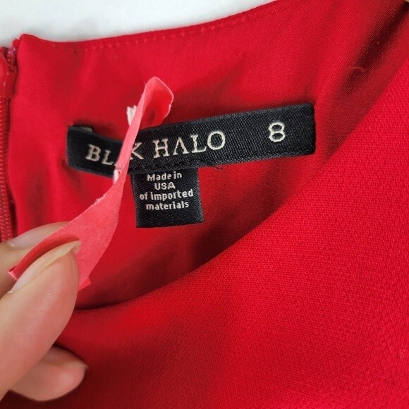 Black Halo Rohan Watercolor Floral Sleeveless Pencil Midi Sheath Dress 8 - Picture 11 of 13